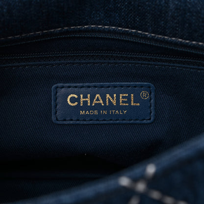 Chanel Denim Quilted Medium Denim Trip Single Flap Blue 6 of 9