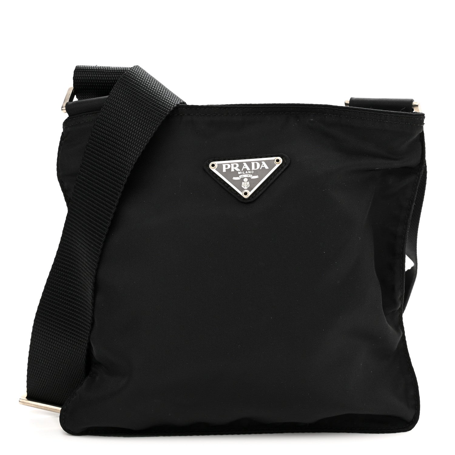 Prada Tessuto Nylon Messenger Bag Black 1 of 9