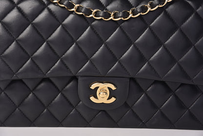 Chanel Lambskin Quilted Medium Double Flap Black 8 of 13