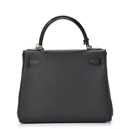 Hermes Togo Matte Alligator Kelly Retourne Touch 28 Black 3 of 39