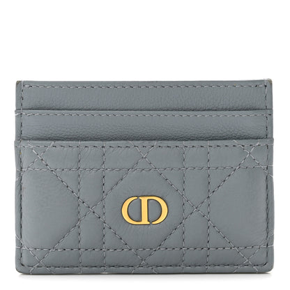 Christian Dior Supple Calfskin Cannage Caro Five-Slot Card Holder Cloud Blue 1 of 8