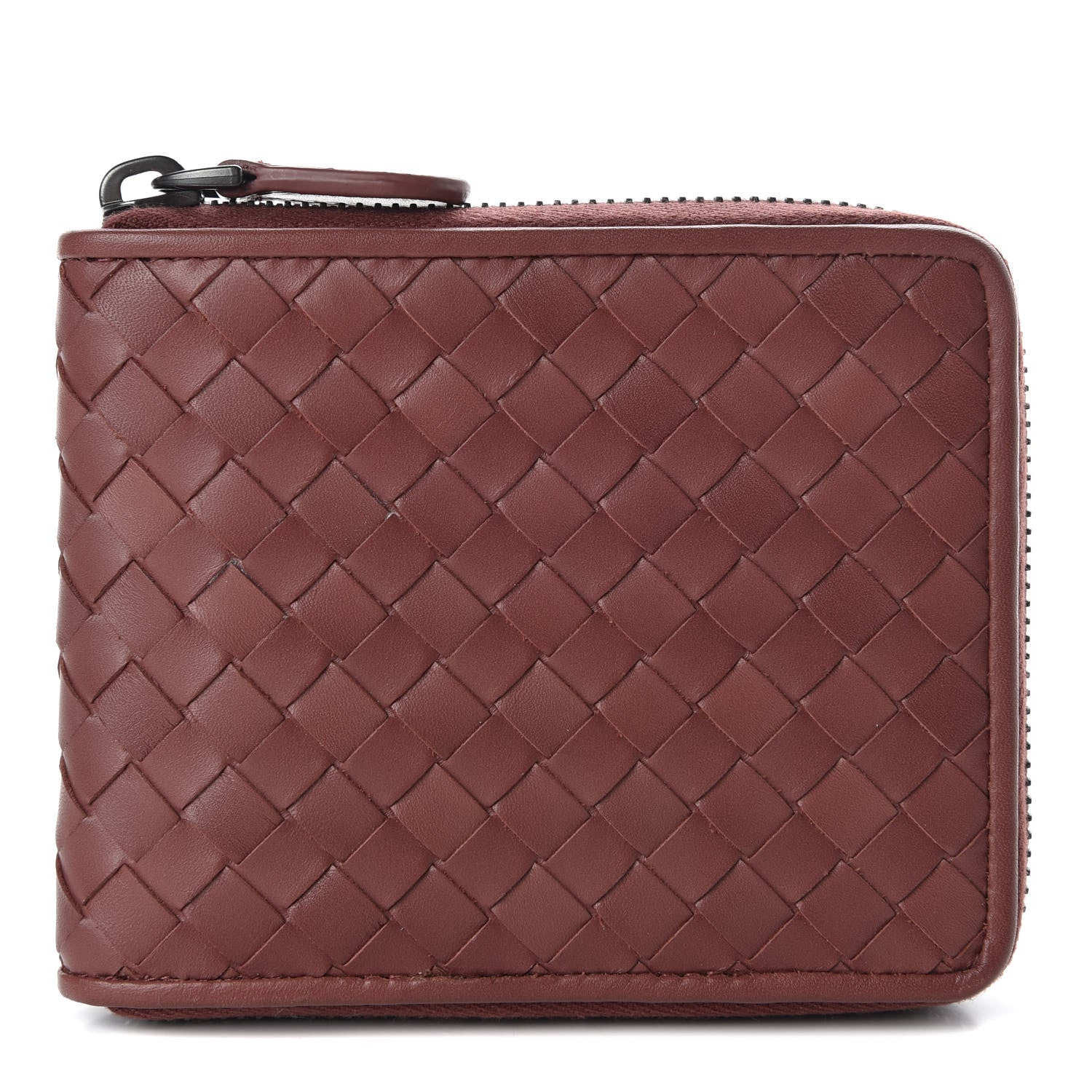 Bottega Veneta Nappa Intrecciato Zip Around Compact Wallet Canyon 1 of 8