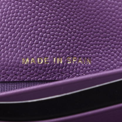 Chanel Caviar Quilted Medium Gusset Flap Wallet Purple 7 of 9