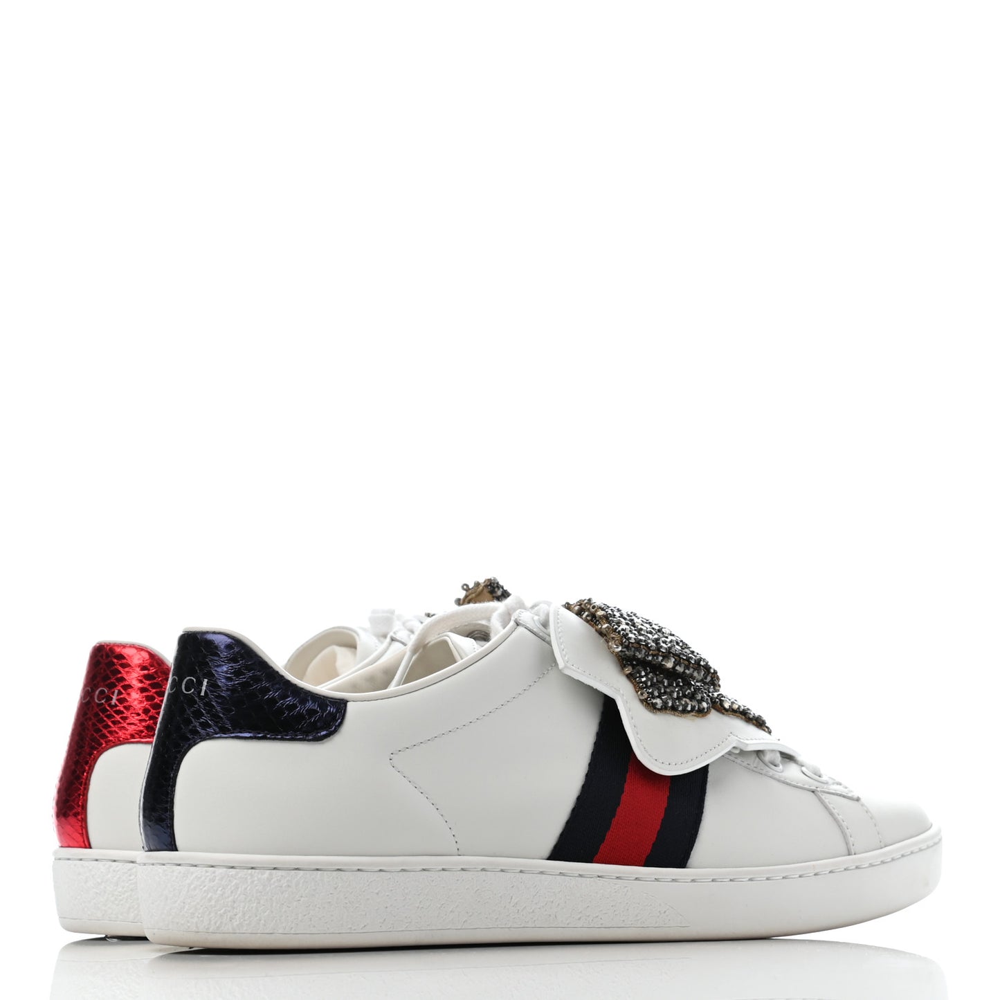 Calfskin Ayers Web Womens Ace Bow Lace Sneakers 38.5 White