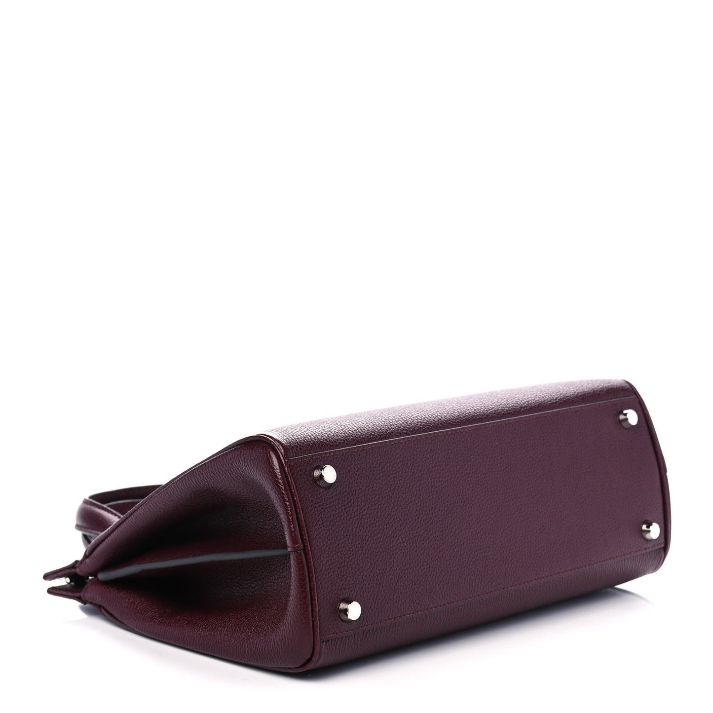 Grainy Calfskin Small Zumi Top Handle Bag Vintage Bordeaux
