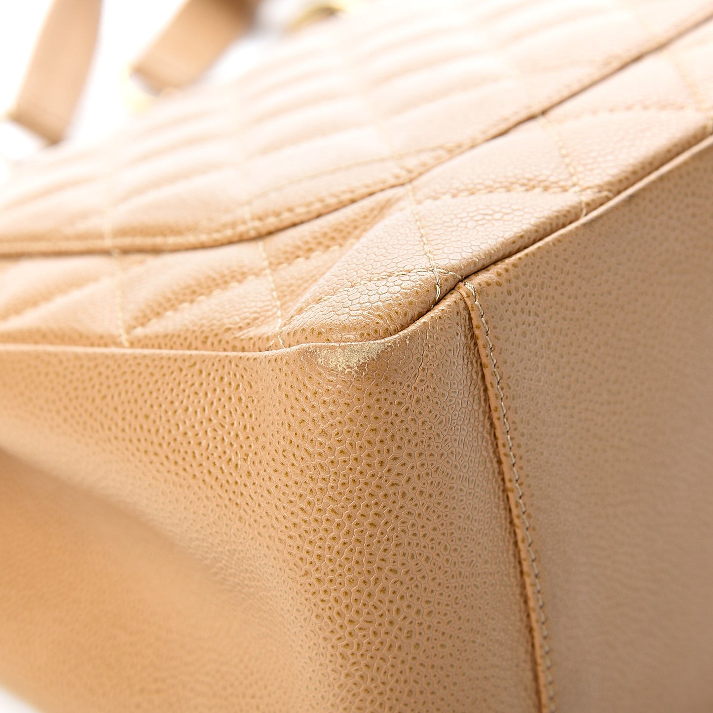 Caviar Quilted Grand Shopping Tote GST Beige