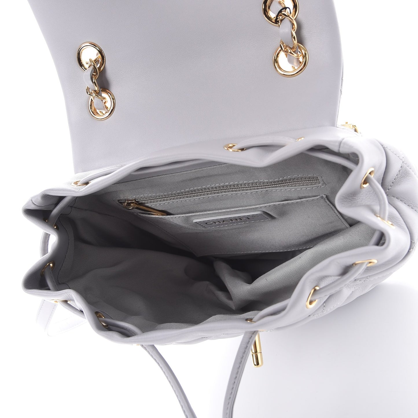 Calfskin Quilted Small Urban Spirit Backpack Light Grey