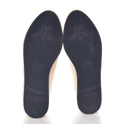 Gucci Canvas Logo Lace-Up Platform Espadrilles 35 Greggio Grege 7 of 18