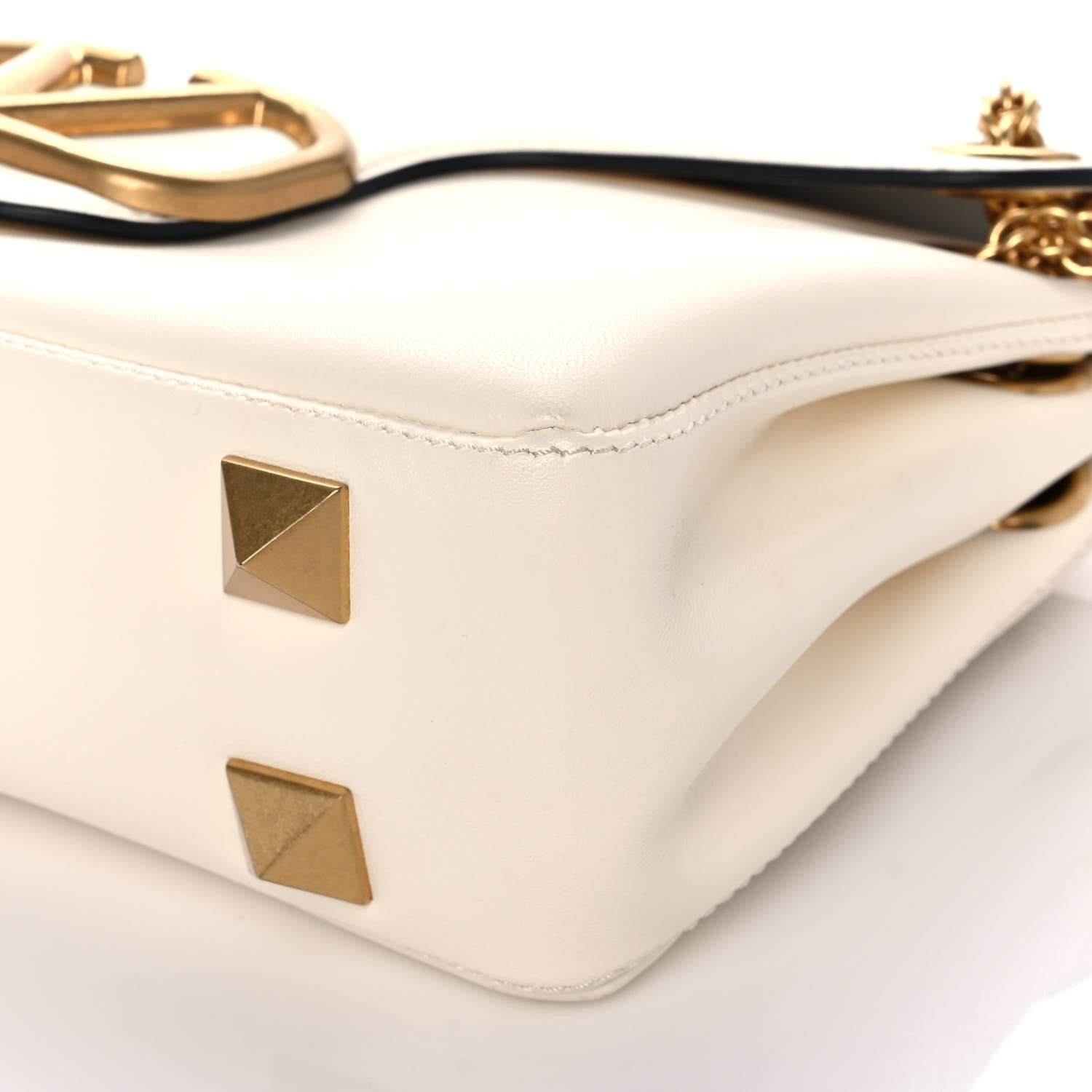 Valentino Garavani Nappa Stud Sign Shoulder Bag Ivory 8 of 10