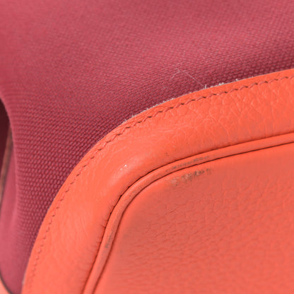 Hermes Toile Militaire Vache Country Garden Party 36 MM Rouge Grenat Orange Poppy 5 of 8