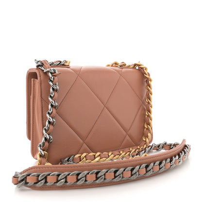 Chanel Lambskin Quilted Chanel 19 Wallet On Chain WOC Brown 3 of 12