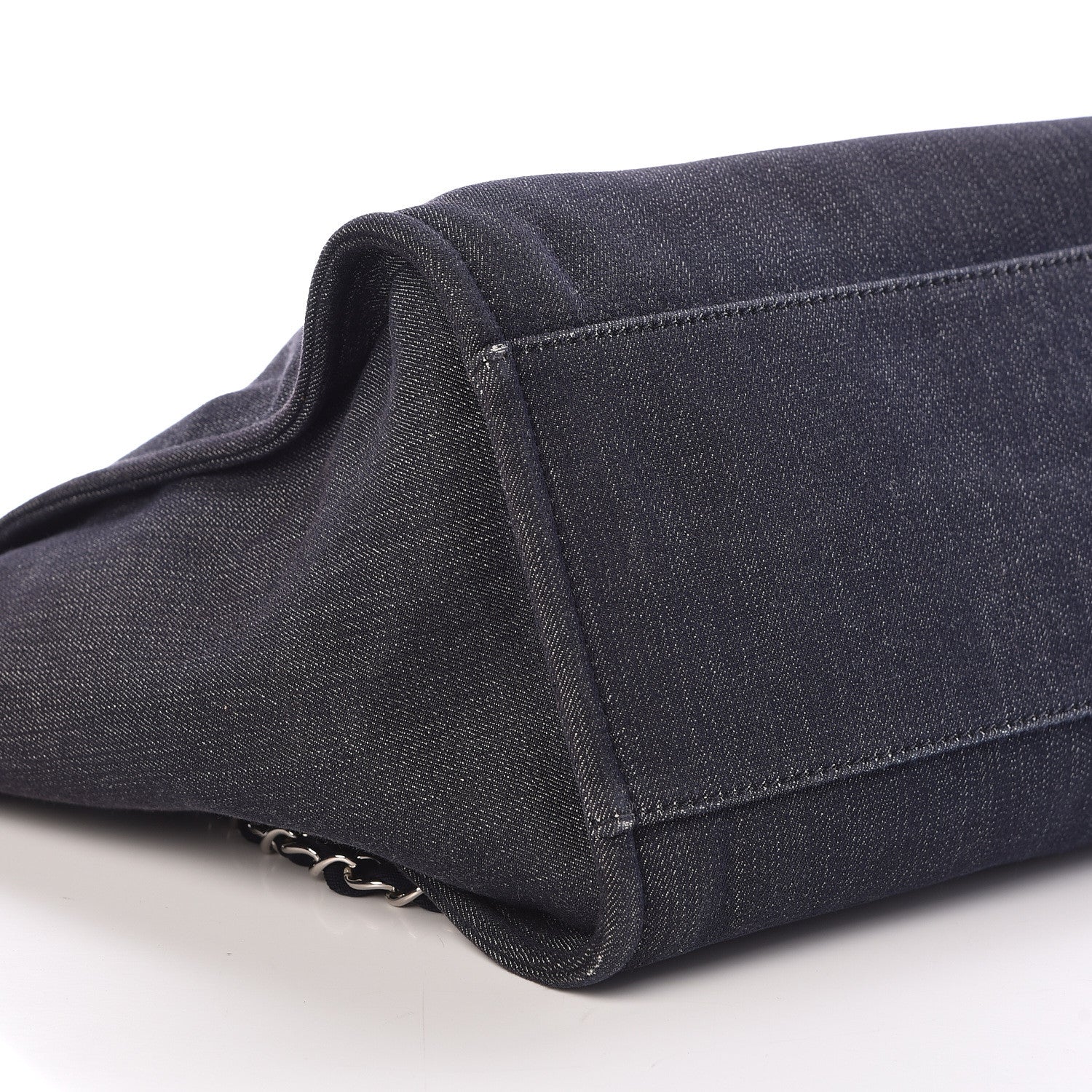 Chanel Denim Large Deauville Tote Dark Blue 9 of 10