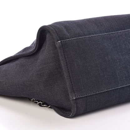 Chanel Denim Large Deauville Tote Dark Blue 9 of 10