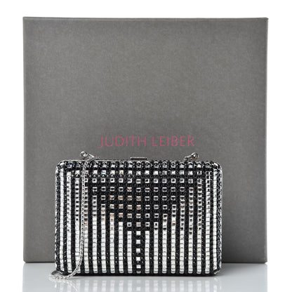 Judith Leiber Crystal Minaudière Clutch Black Silver 11 of 11