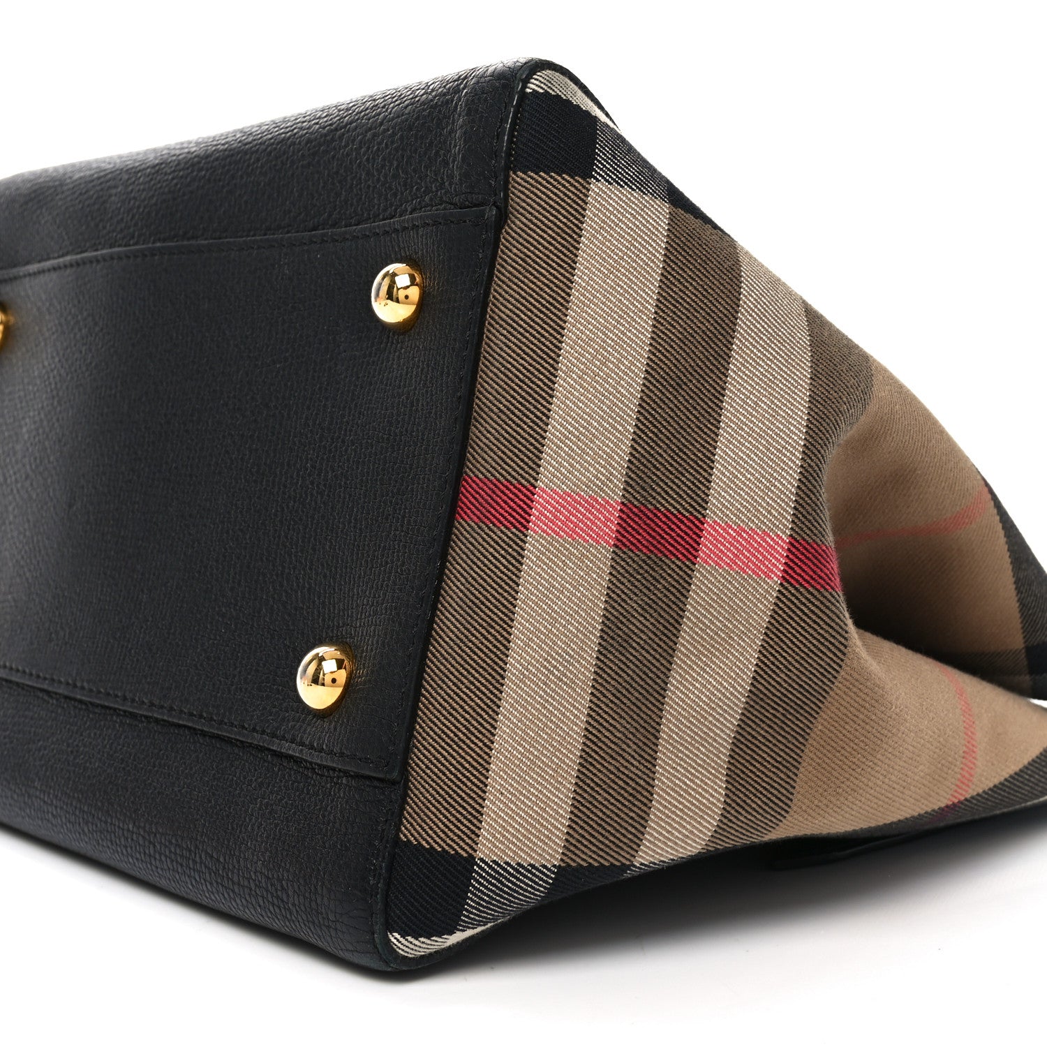 Burberry Grainy Calfskin House Check Small Canterbury Black