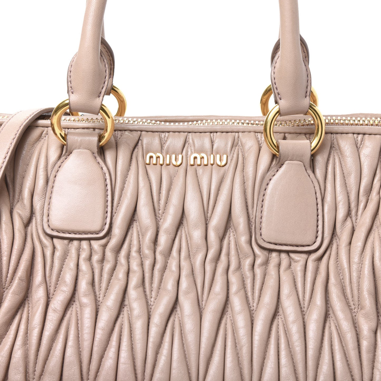 Nappa Matelasse Top Handle Bag Cammeo
