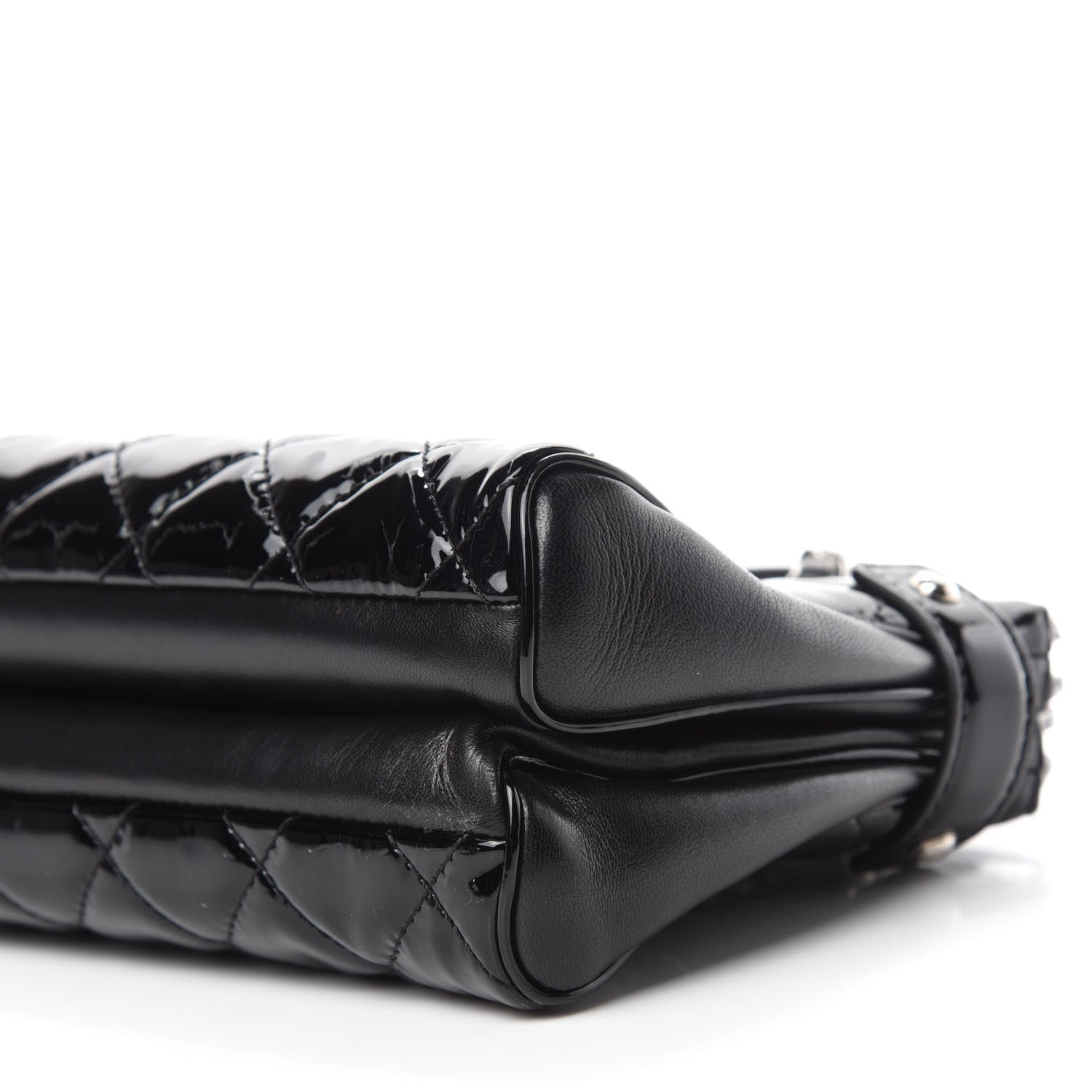 Chanel Patent Quilted Just Mademoiselle Bowling Bag Black 7 of 11