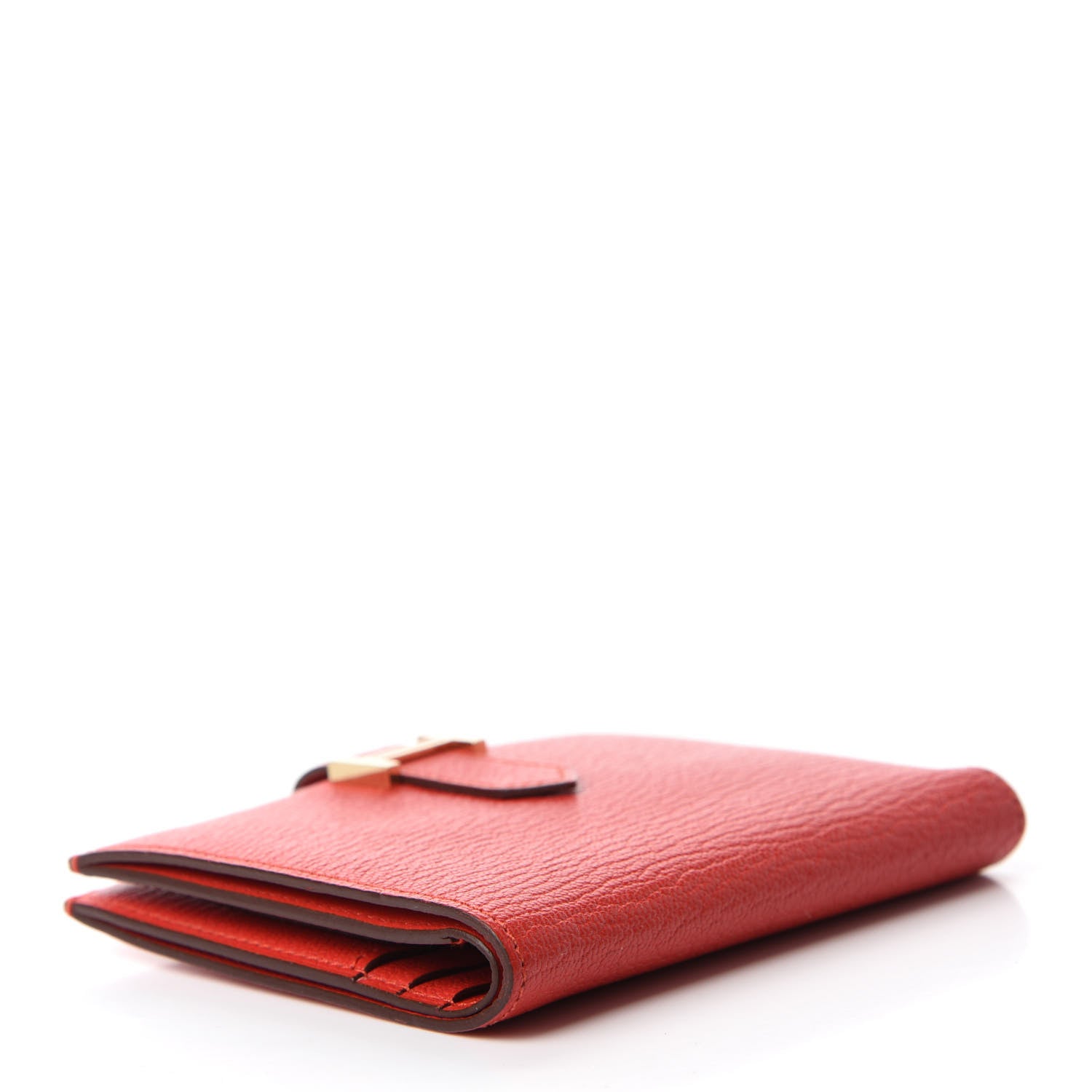 Hermes Chevre Mysore Bearn Compact Wallet Rouge Tomate 4 of 7