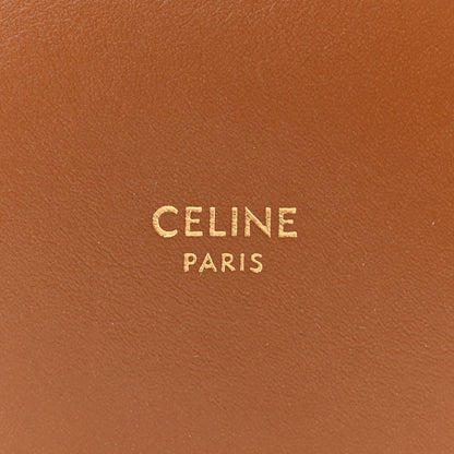 Celine Canvas Calfskin Triomphe Embroidered Bucket Bag Fox Red 6 of 11
