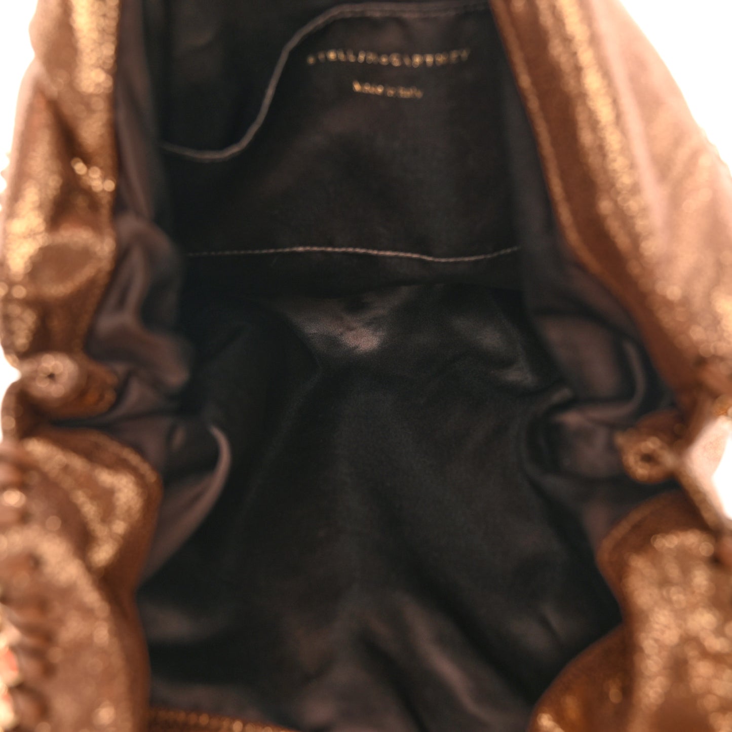 Metallic Shaggy Deer Small Falabella Tote Bronze