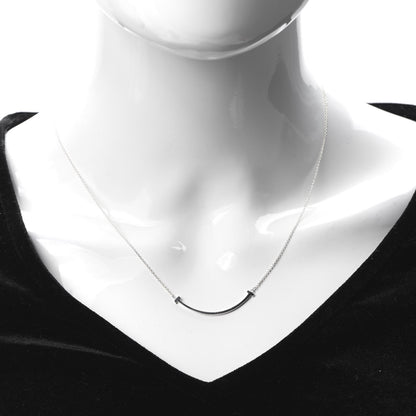 Tiffany Sterling Silver Small T Smile Pendant Necklace 2 of 6