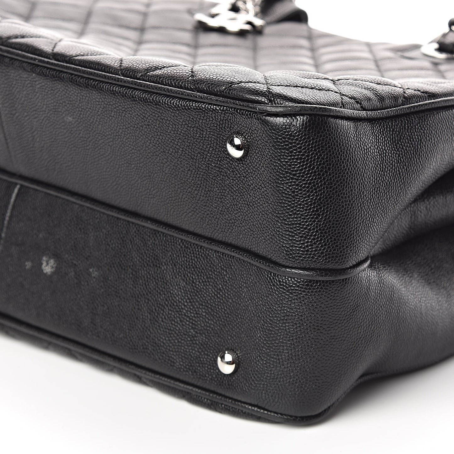 Caviar Quilted Large Urban Companion Top Handle Shopping Tote Black