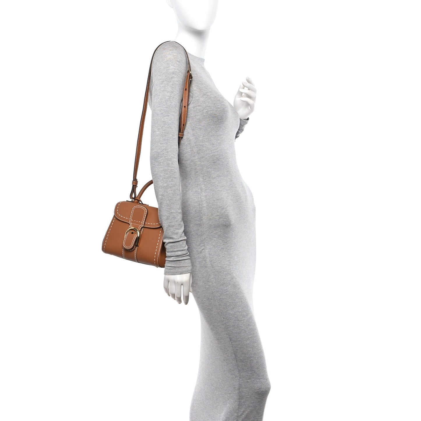Grained Rodeo Calfskin Surpique Mini Brillant Satchel Vegetal Ivory