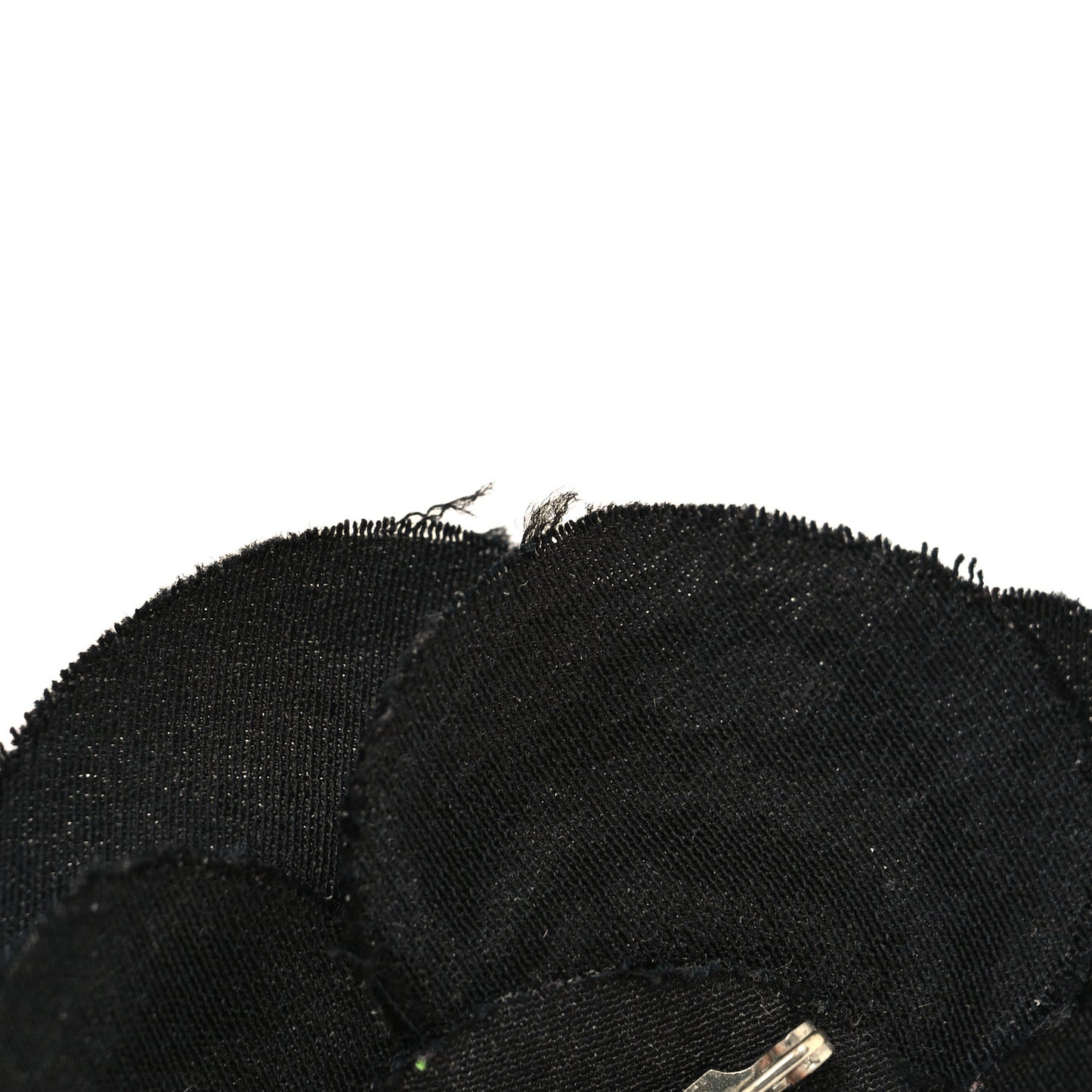 Tweed Camellia Pin Brooch Black