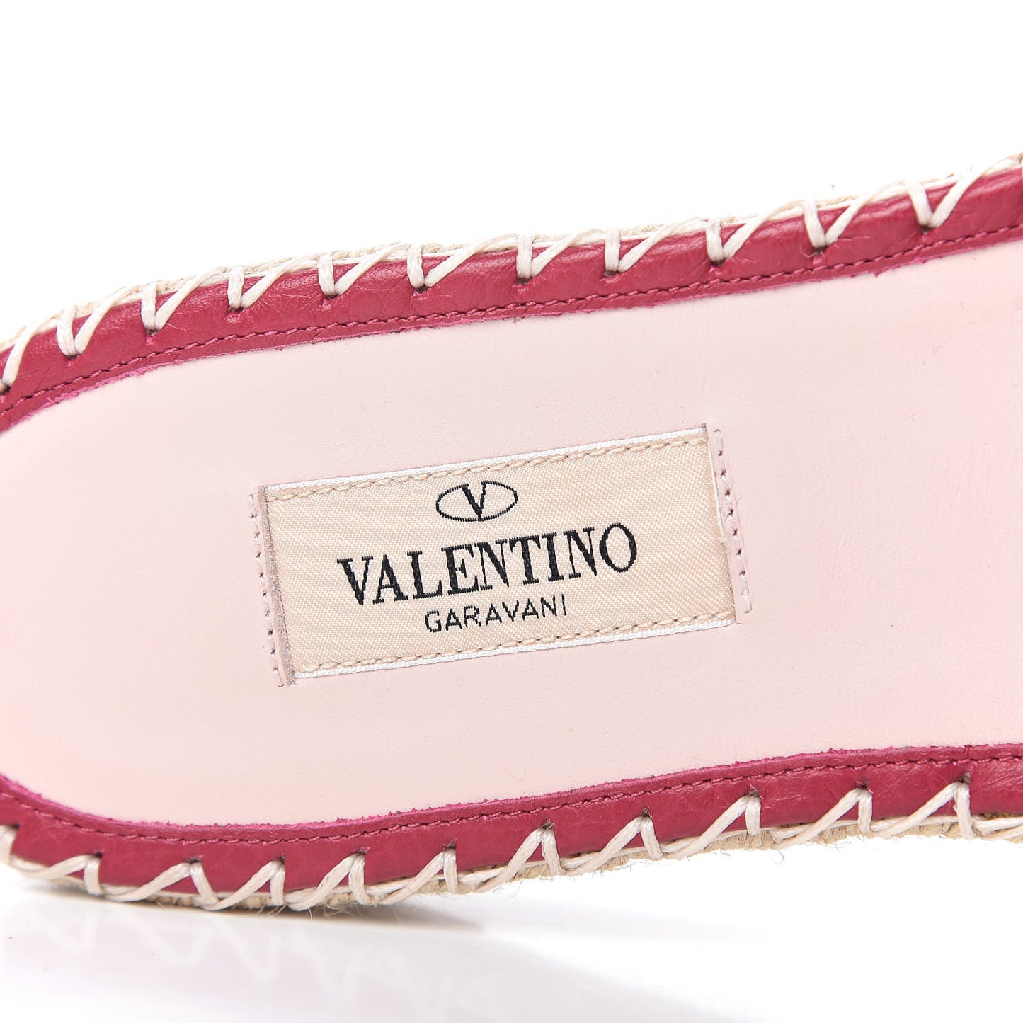 Grained Calfskin Rockstud Espadrille Flat Slide Sandals 39 Red