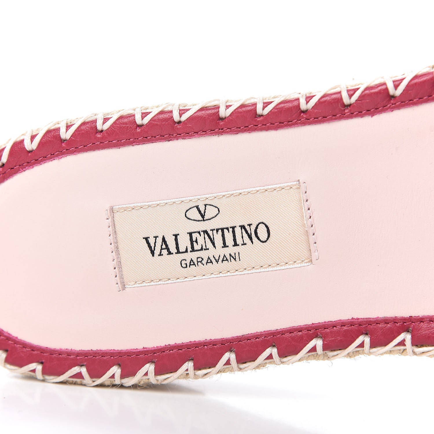 Valentino Garavani Grained Calfskin Rockstud Espadrille Flat Slide Sandals 39 Red 7 of 9