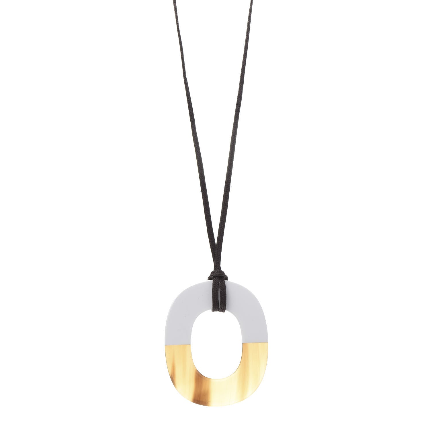 Hermes Buffalo Horn Isthme Pendant Necklace 1 of 8