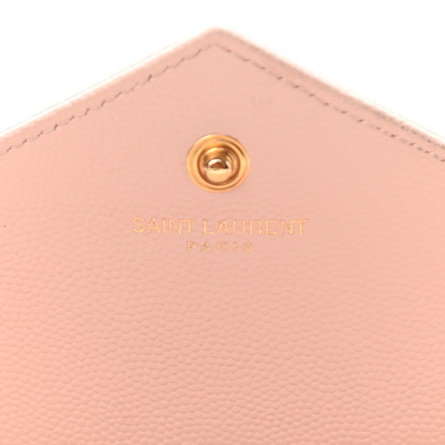 Saint Laurent Grain De Poudre Matelasse Chevron Monogram Chain Wallet Pale Pink 5 of 10