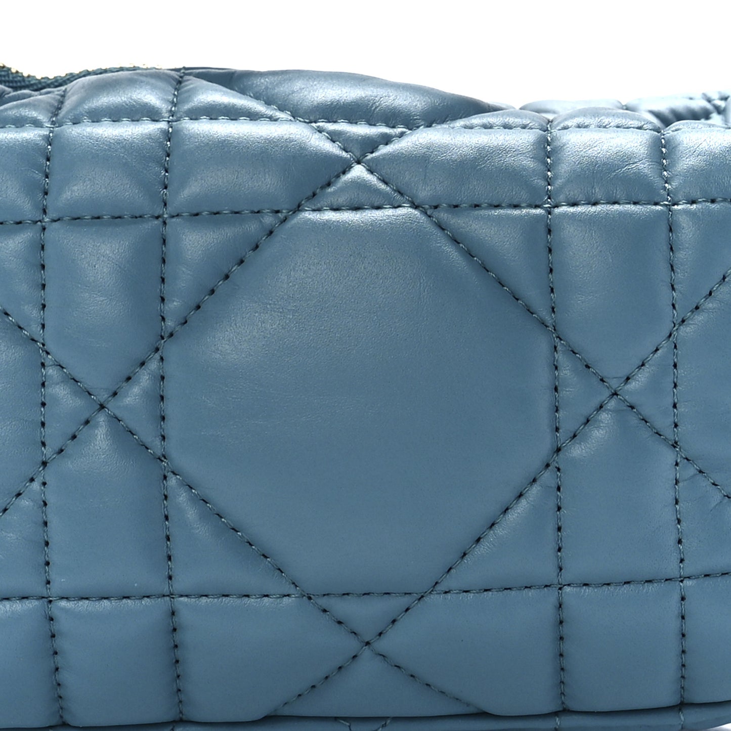 Calfskin Macrocannage Small Diortravel Nomad Pouch Horizon Blue