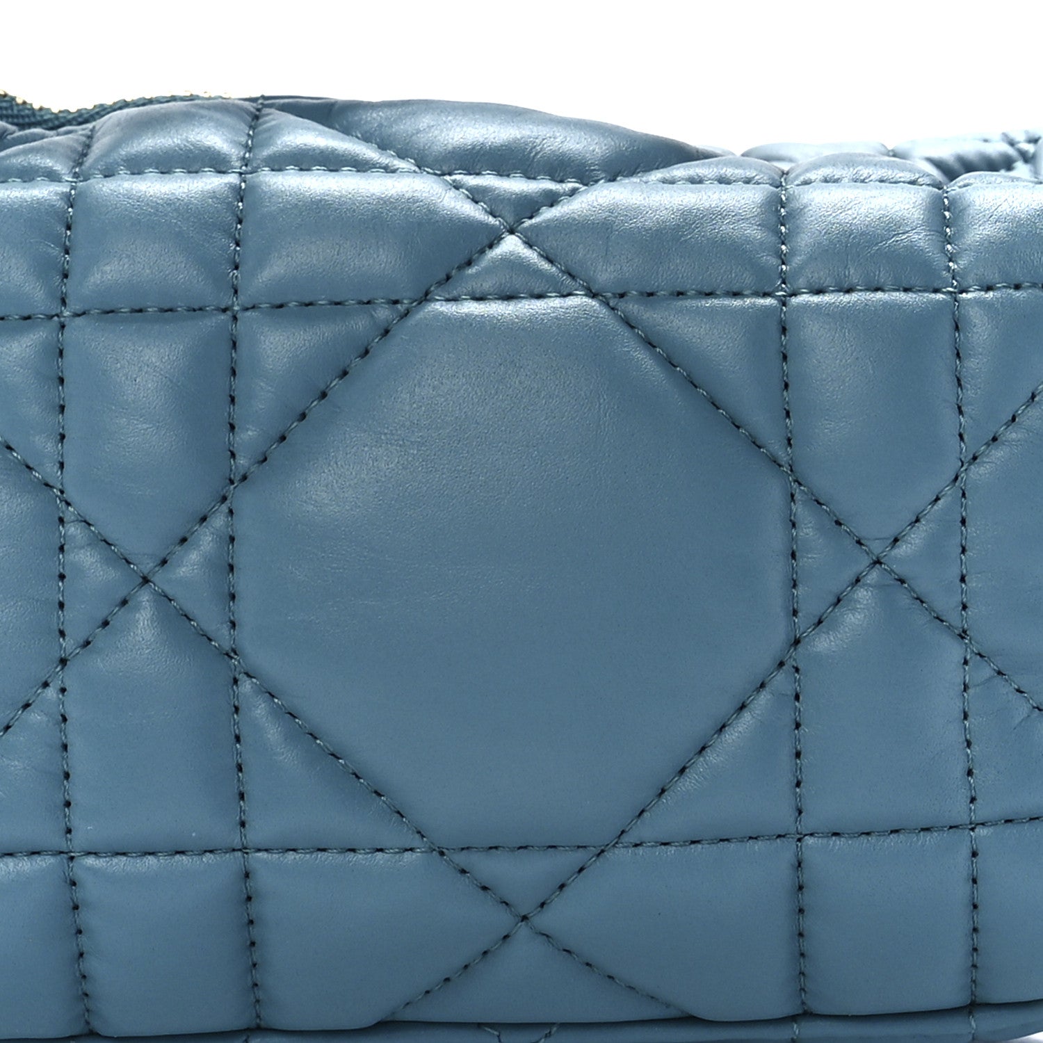 Christian Dior Calfskin Macrocannage Small Diortravel Nomad Pouch Horizon Blue 8 of 11