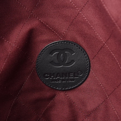 Chanel Coated Canvas Quilted Large Garment Travel Bag Black 6 of 10