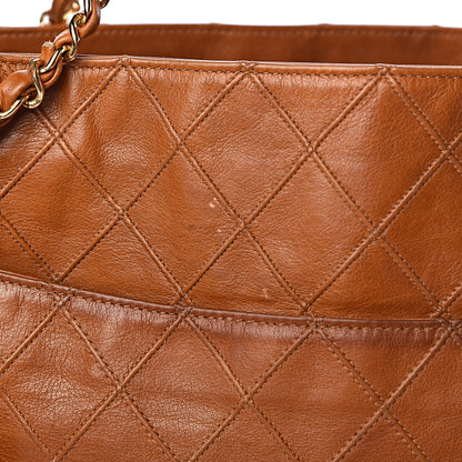 Chanel Lambskin Diamond Embossed Shopping Tote Brown 10 of 19