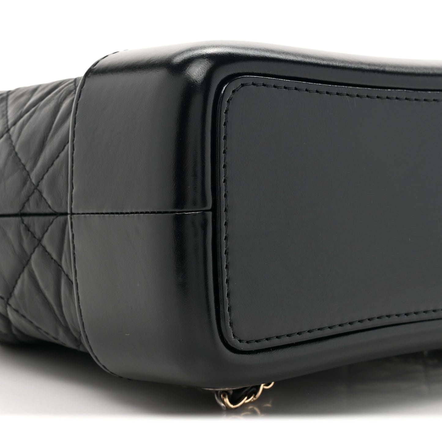 Aged Calfskin Quilted Small Gabrielle Backpack Black