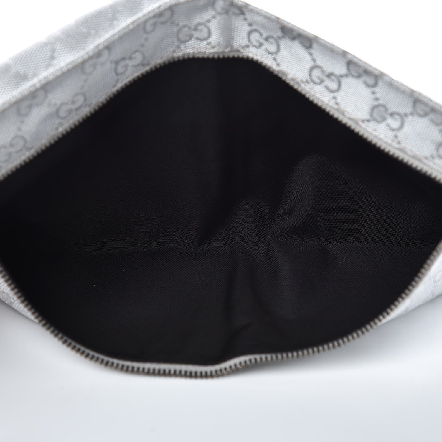 Gucci GG Monogram Web Double Pocket Belt Bag Silver 5 of 10