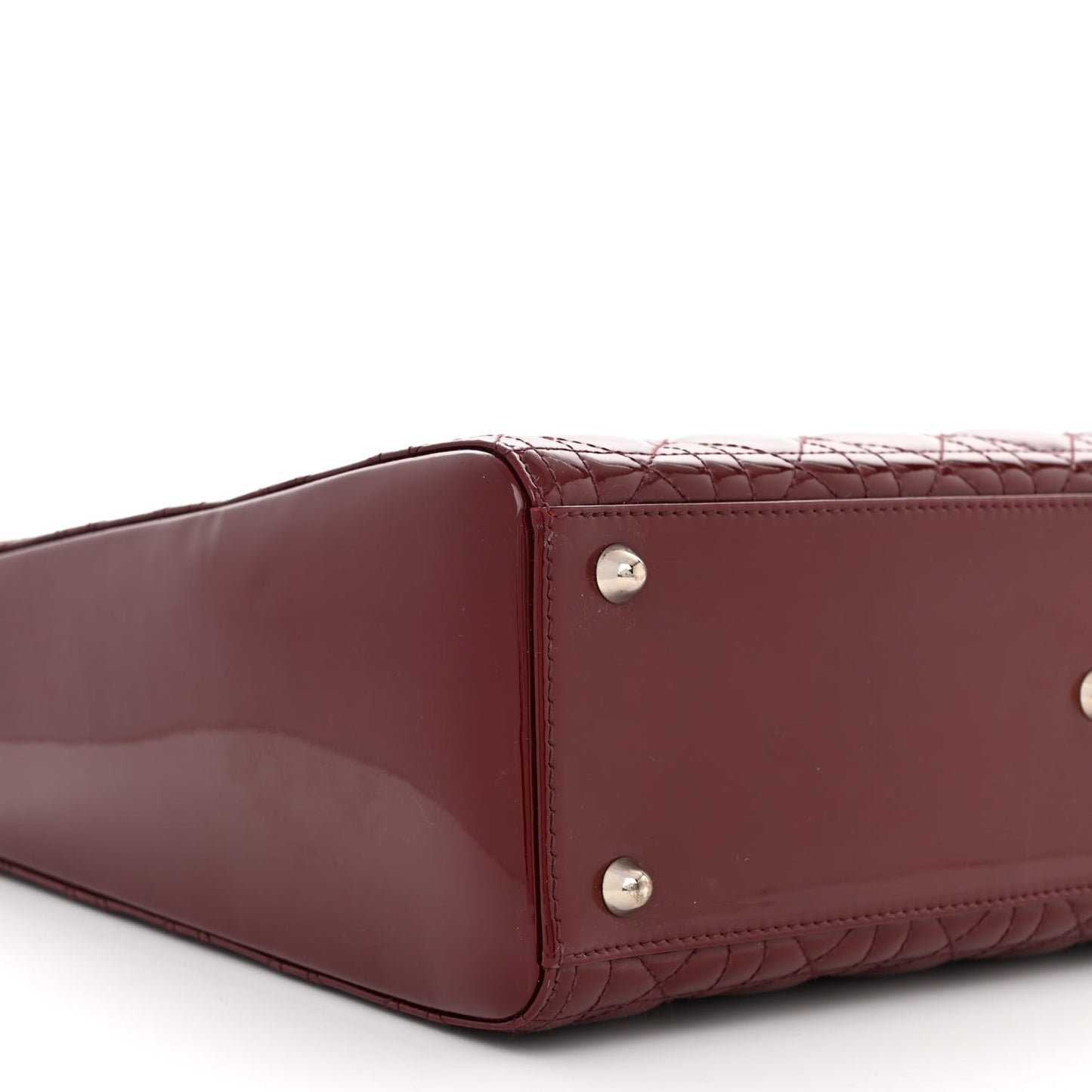 Patent Cannage Large Lady Dior Burgundy