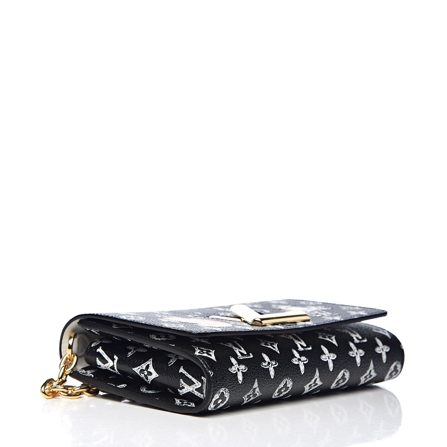 Catogram Twist Chain Wallet Black