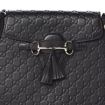 Gucci Guccissima Large Emily Chain Shoulder Bag Black 14 of 14