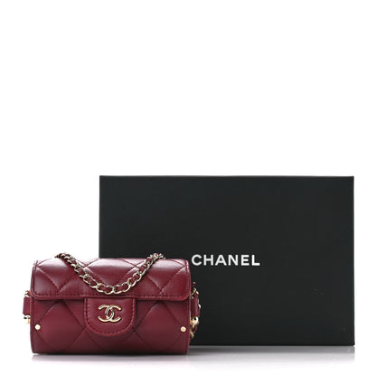 Chanel Lambskin Quilted Box Of Secrets Card Holder With Chain Burgundy 11 of 11