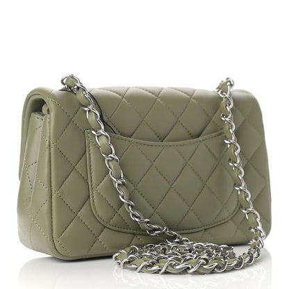 Chanel Lambskin Quilted Mini Rectangular Flap Green 3 of 9