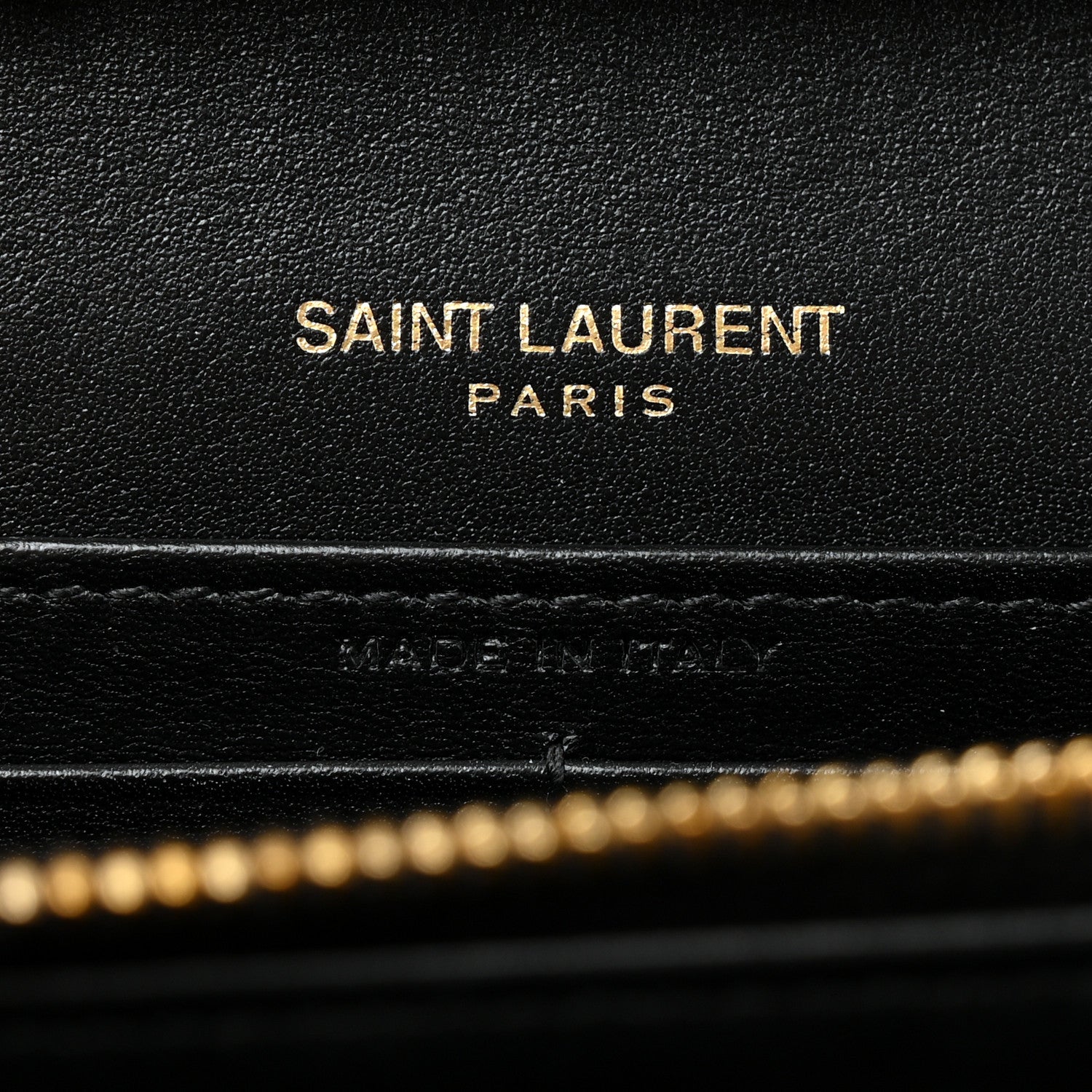 Saint Laurent Embossed Monogram Chain Wallet Black 7 of 15