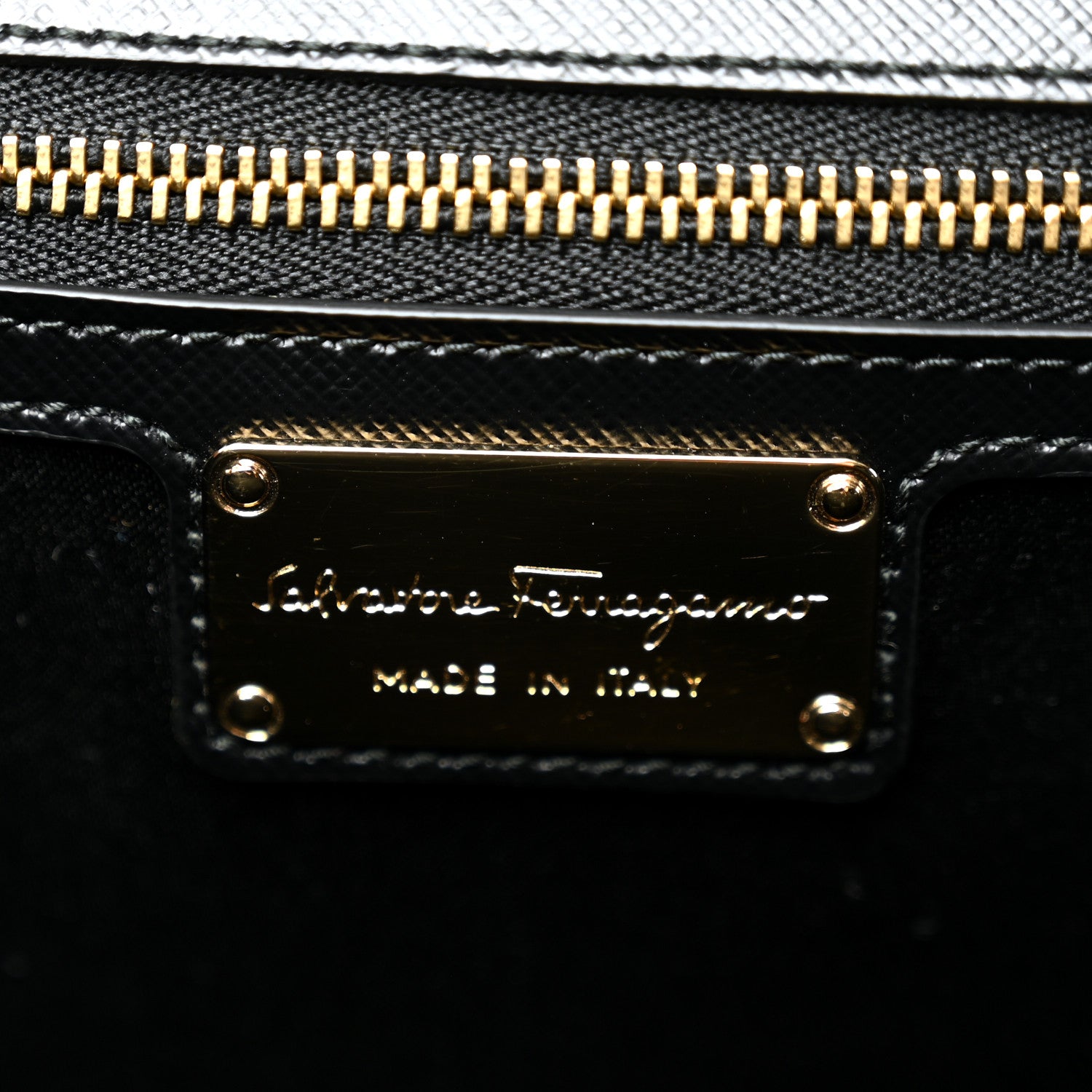 Salvatore Ferragamo Printed Calfskin Vara Bow Chain Flap Crossbody Black 6 of 10