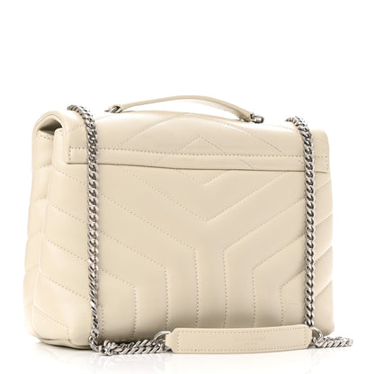 Saint Laurent Calfskin Y Quilted Monogram Small Loulou Chain Satchel Crema Soft 2 of 11
