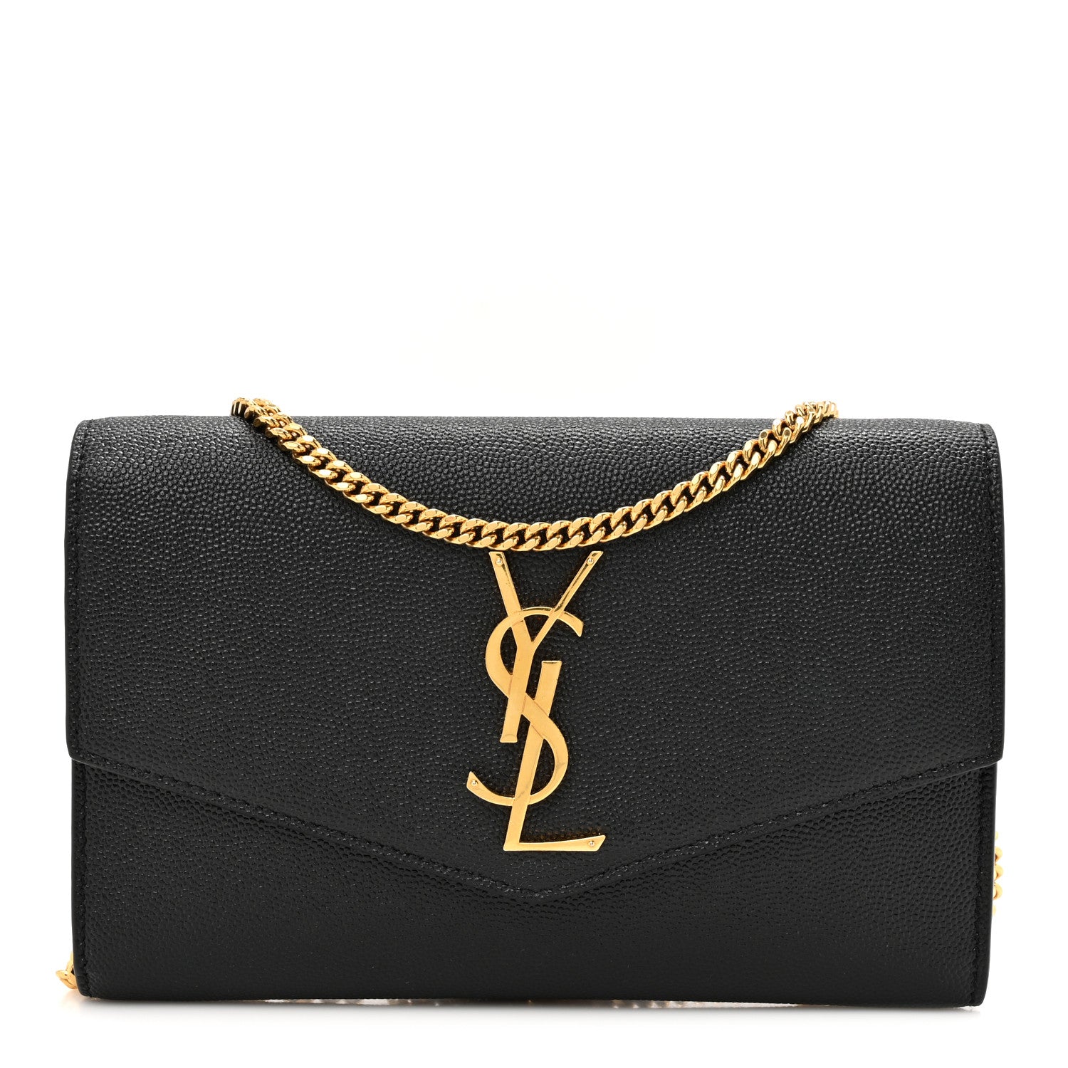 Saint Laurent Grain De Poudre Uptown Chain Wallet Black 1 of 11