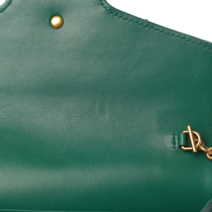 Gucci Calfskin Matelasse GG Marmont Chain Wallet Emerald Green 7 of 10