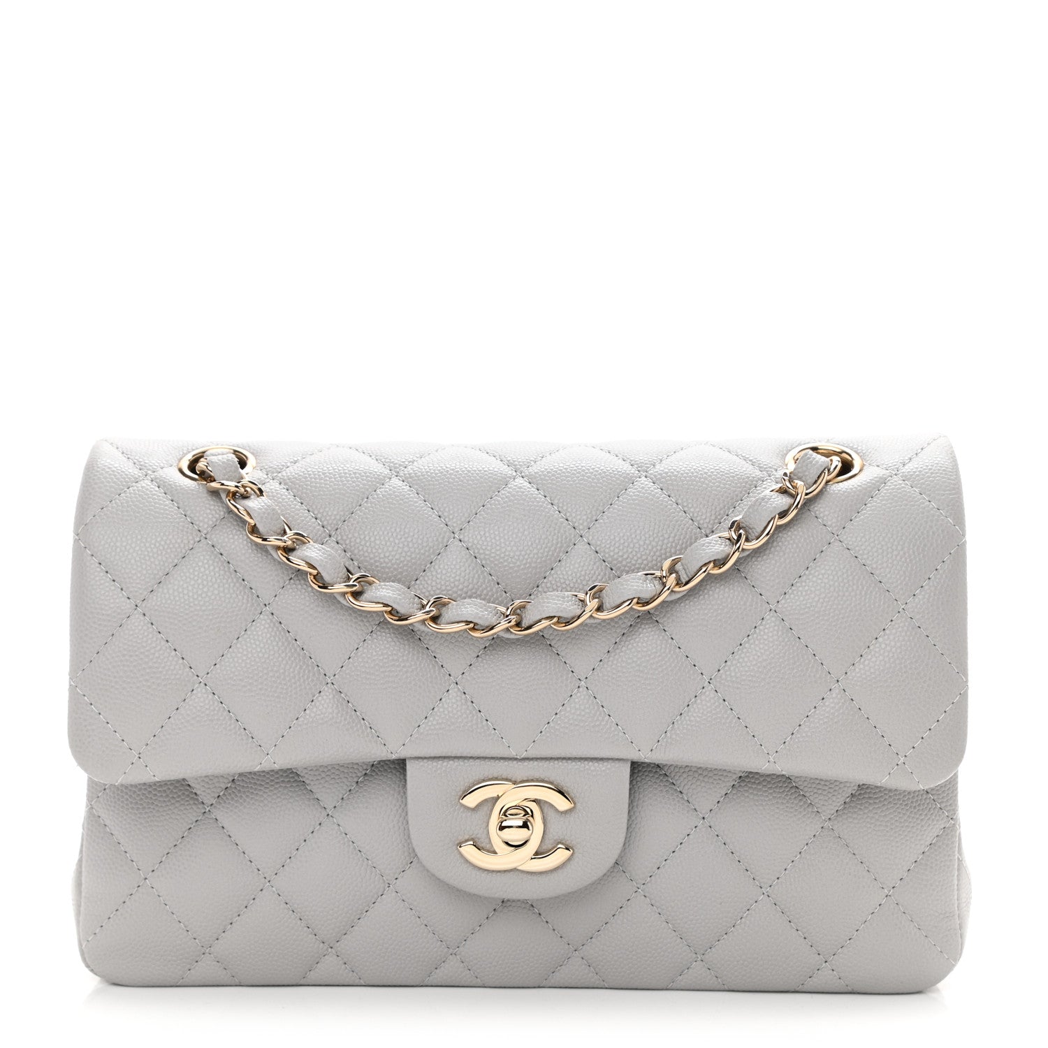 Chanel Caviar Quilted Small Double Flap Grey 1 of 8