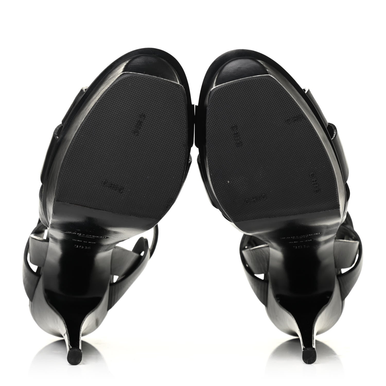 Saint Laurent Calfskin Tribute 105 Platform Sandals 39.5 Black 5 of 8